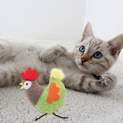 Catnip Cat Toy Plush Chicken Shape Interactive Teething Kitten Play Toy 13 x 9cm