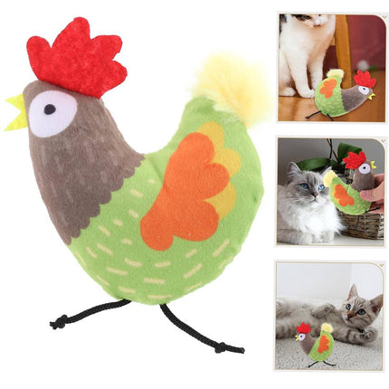 Catnip Cat Toy Plush Chicken Shape Interactive Teething Kitten Play Toy 13 x 9cm