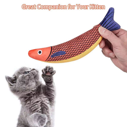 Catnip Fish Toy Plush Chew Toy for Cats Kitten Interactive Boredom Relief Play