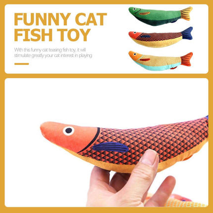 Catnip Fish Toy Plush Chew Toy for Cats Kitten Interactive Boredom Relief Play