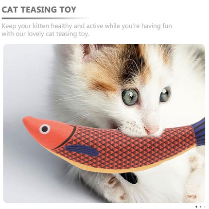 Catnip Fish Toy Plush Chew Toy for Cats Kitten Interactive Boredom Relief Play