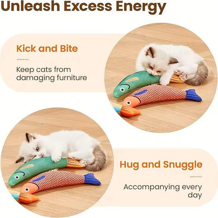 Catnip Fish Toy Plush Chew Toy for Cats Kitten Interactive Boredom Relief Play