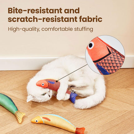 Catnip Fish Toy Plush Chew Toy for Cats Kitten Interactive Boredom Relief Play