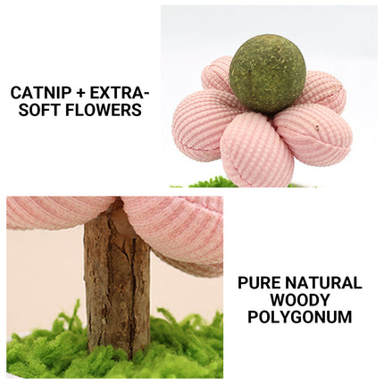 Catnip Ball Cat Chew Toy Cute Flower Pot Shaped Interactive Play Teeth Cleaning