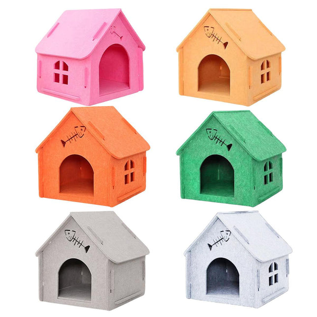 Cats Nest Scratch Resistant Semi Enclosed Felt Cat House Removable Comfortable