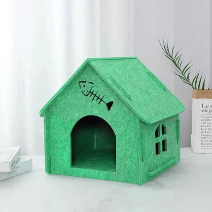 Cats Nest Scratch Resistant Semi Enclosed Felt Cat House Removable Comfortable
