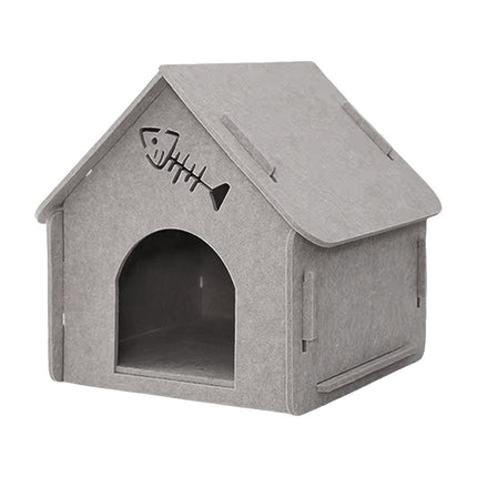 Cats Nest Scratch Resistant Semi Enclosed Felt Cat House Removable Comfortable