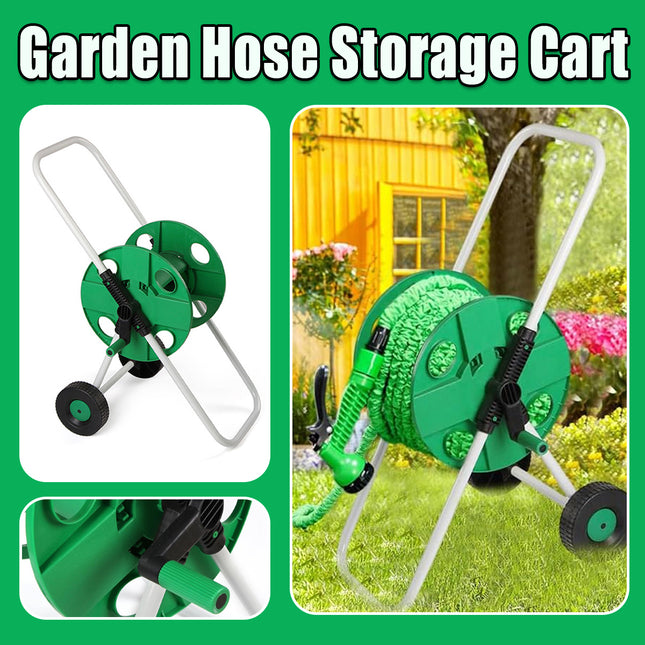 50m Garden Hose Reel Cart Water Pipe Storage Frame Wheeled Hose Holder Outdoor