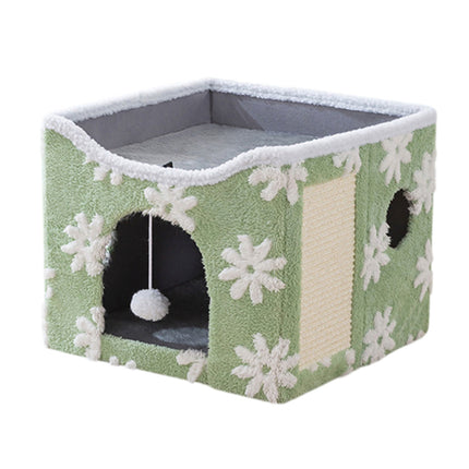Cat Bed Foldable Double Layer Upper Lower Pet House Sleeping Nest Cushion