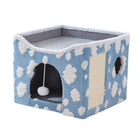Cat Bed Foldable Double Layer Upper Lower Pet House Sleeping Nest Cushion