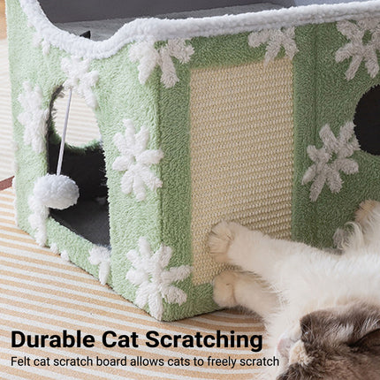 Cat Bed Foldable Double Layer Upper Lower Pet House Sleeping Nest Cushion