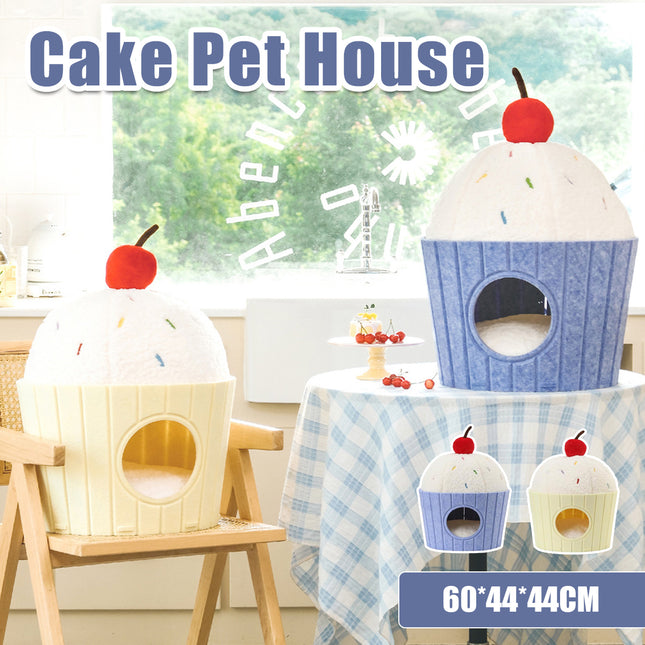 Cake Shape Cat Bed Soft Warm Pet House Durable for Indoor Cats Kittens Use