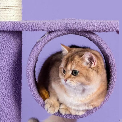 Purple Fantasy Cat Tree with Climbing Frame Multi Level Scratching Tower