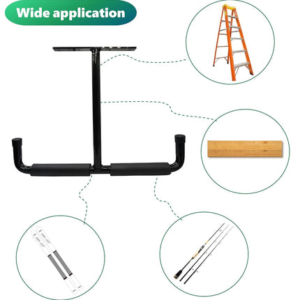 Metal T-Type Ceiling Hook Shelf Bracket Fishing Rod Kayak Hanger Storage Hooks