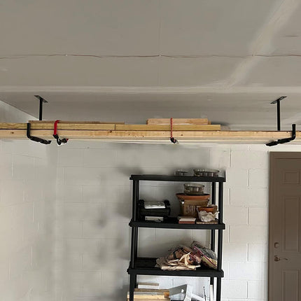 Metal T-Type Ceiling Hook Shelf Bracket Fishing Rod Kayak Hanger Storage Hooks