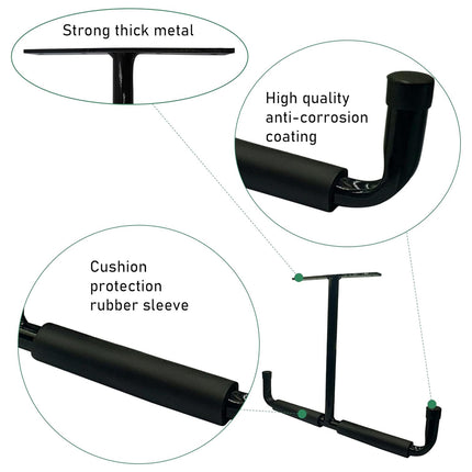 Metal T-Type Ceiling Hook Shelf Bracket Fishing Rod Kayak Hanger Storage Hooks