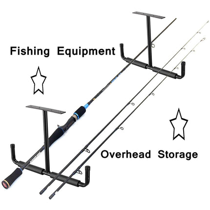 Metal T-Type Ceiling Hook Shelf Bracket Fishing Rod Kayak Hanger Storage Hooks