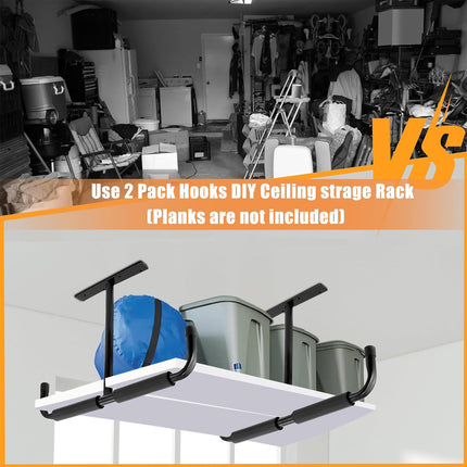 Metal T-Type Ceiling Hook Shelf Bracket Fishing Rod Kayak Hanger Storage Hooks