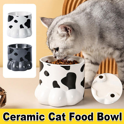 Ceramic Cat Food Bowl Cute Drinking Bowl for Pets Non Slip Food Water Dish Bowl