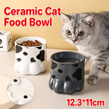 Ceramic Cat Food Bowl Cute Drinking Bowl for Pets Non Slip Food Water Dish Bowl