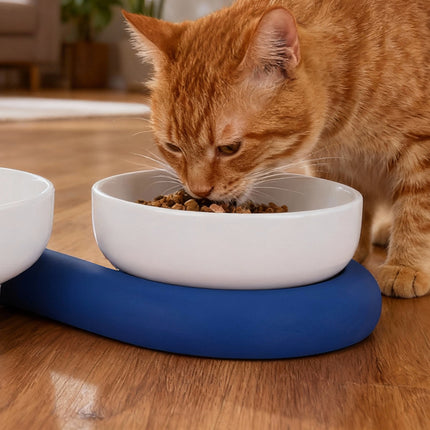 Ceramic Pet Bowl Food Water Dish Food-Grade Easy to Clean for Home Cats Dogs Use