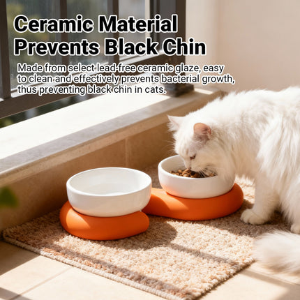 Ceramic Pet Bowl Food Water Dish Food-Grade Easy to Clean for Home Cats Dogs Use