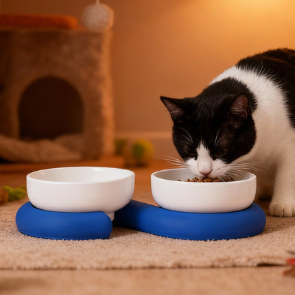 Ceramic Pet Bowl Food Water Dish Food-Grade Easy to Clean for Home Cats Dogs Use