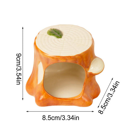 Ceramic Hamster Nest Hut House Stump Bed Pet Small Animal Habitat Cage Accessory