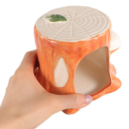 Ceramic Hamster Nest Hut House Stump Bed Pet Small Animal Habitat Cage Accessory
