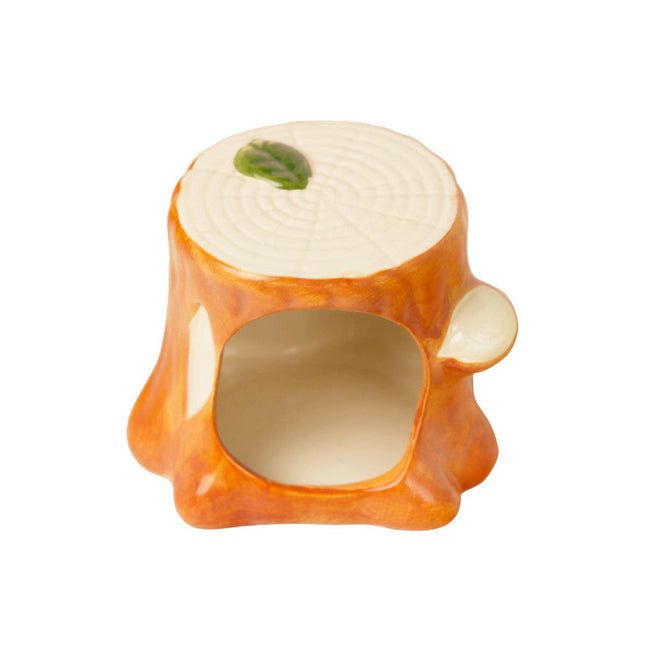 Ceramic Hamster Nest Hut House Stump Bed Pet Small Animal Habitat Cage Accessory