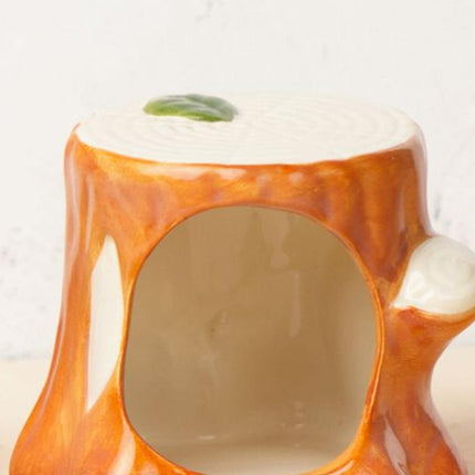 Ceramic Hamster Nest Hut House Stump Bed Pet Small Animal Habitat Cage Accessory