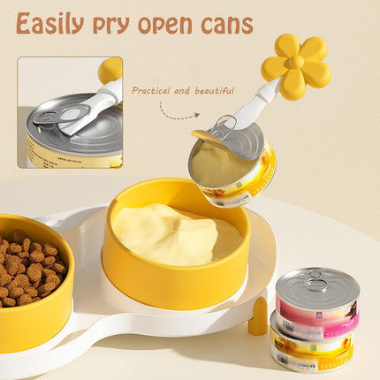 Dual Bowl Anti Tip Slanted Cat Food Bowl Pet Feeder Non Slip Stable Easy Clean