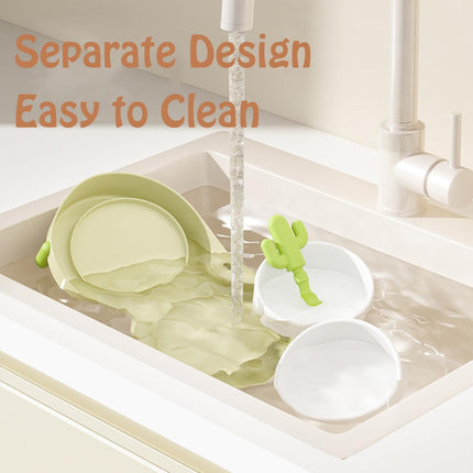 Dual Bowl Anti Tip Slanted Cat Food Bowl Pet Feeder Non Slip Stable Easy Clean