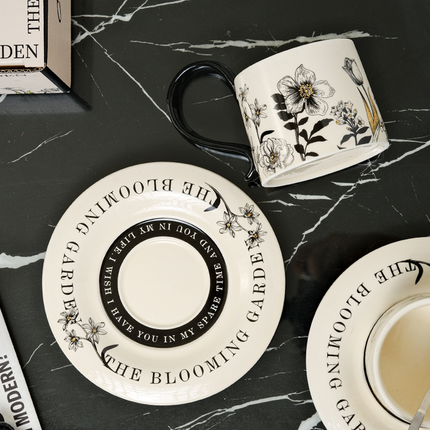 Vintage Ceramic Coffee Cup and Saucer Set Elegant Luxury Mug Gift Home Use