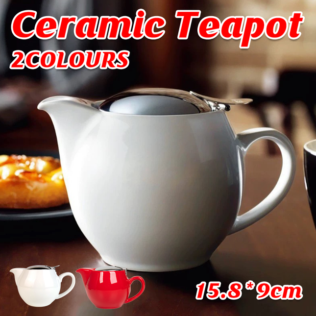 Ceramic Teapot Tea Pot With Lid For Leaf Tea Coffee Hot Beverage Home Kitchen