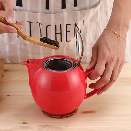 Ceramic Teapot Tea Pot With Lid For Leaf Tea Coffee Hot Beverage Home Kitchen