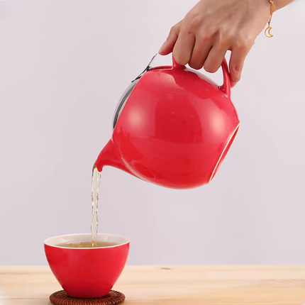 Ceramic Teapot Tea Pot With Lid For Leaf Tea Coffee Hot Beverage Home Kitchen