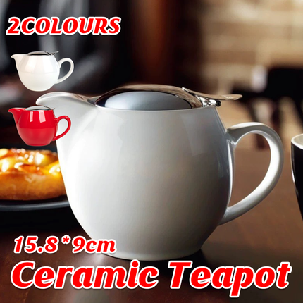 Ceramic Teapot Tea Pot With Lid For Leaf Tea Coffee Hot Beverage Home Kitchen