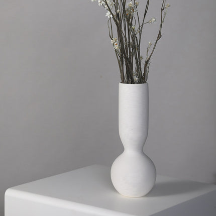 Simple White Ceramic Vase Ornament for Home Living Room Bedroom Table Decor