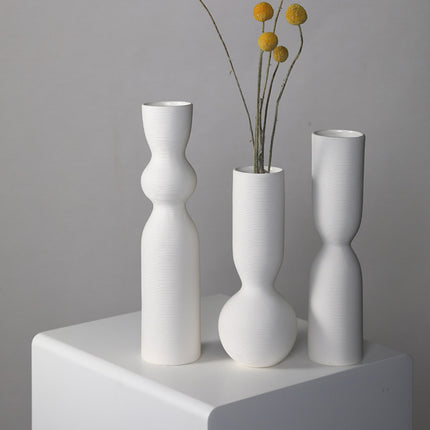 Simple White Ceramic Vase Ornament for Home Living Room Bedroom Table Decor