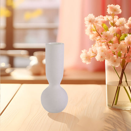 Simple White Ceramic Vase Ornament for Home Living Room Bedroom Table Decor