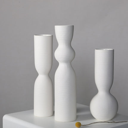 Simple White Ceramic Vase Ornament for Home Living Room Bedroom Table Decor