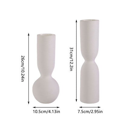 Simple White Ceramic Vase Ornament for Home Living Room Bedroom Table Decor