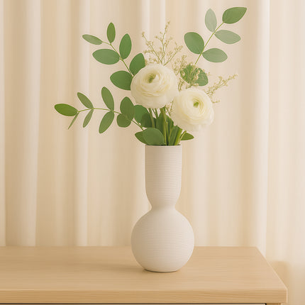 Simple White Ceramic Vase Ornament for Home Living Room Bedroom Table Decor