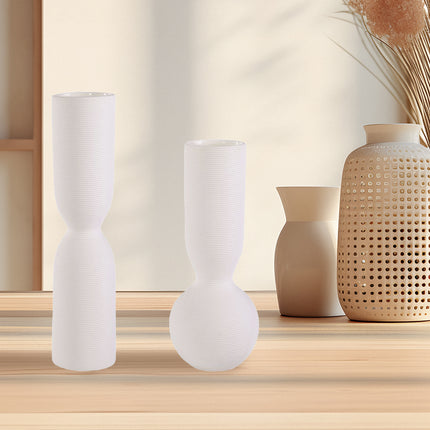 Simple White Ceramic Vase Ornament for Home Living Room Bedroom Table Decor