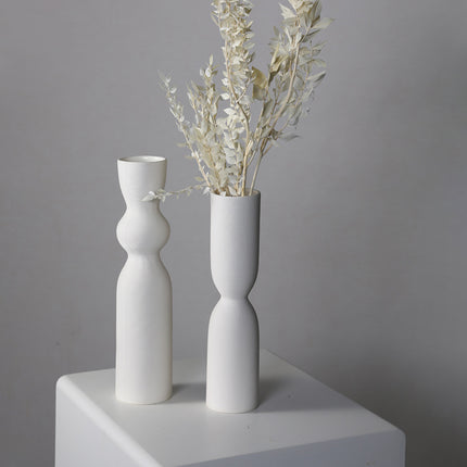 Simple White Ceramic Vase Ornament for Home Living Room Bedroom Table Decor