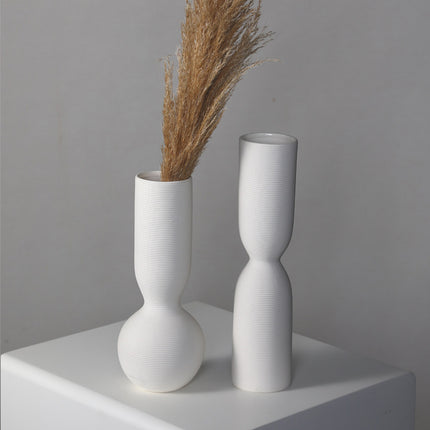Simple White Ceramic Vase Ornament for Home Living Room Bedroom Table Decor
