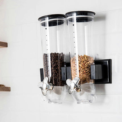 Wall Mount Double Outlet Grain Distributor Storage Container for Rice Cereal Use