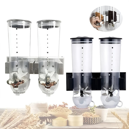 Wall Mount Double Outlet Grain Distributor Storage Container for Rice Cereal Use