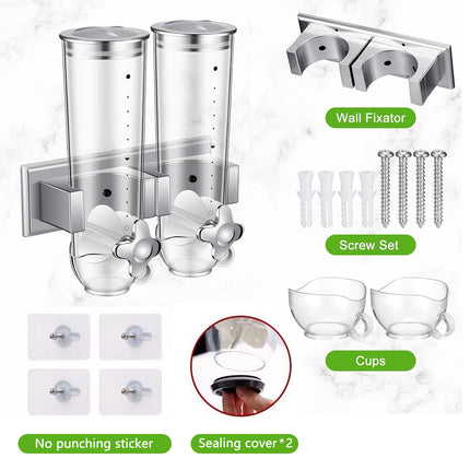 Wall Mount Double Outlet Grain Distributor Storage Container for Rice Cereal Use